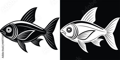 Stunning modern fish silhouette design, perfect for aquatic themes and ocean-inspired branding projects