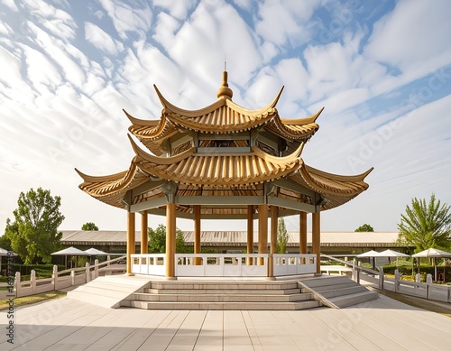 Golden Chinese Pagoda