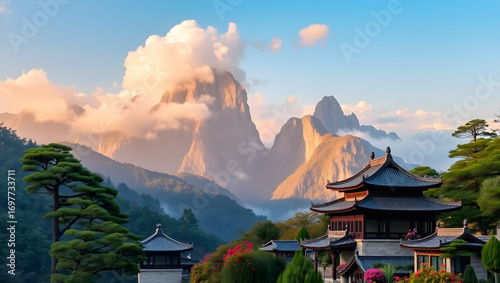 Huangshan Mountain or Yellow Mountain Mountains in Anhui Province east of china One of the most beautiful mountains in China