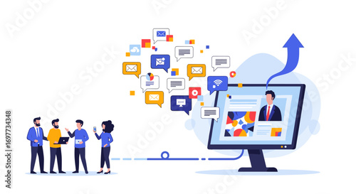 Online business communication strategy development and implementation for team collaboration