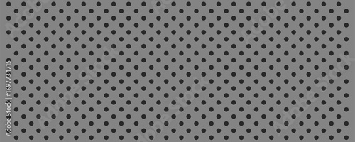 Pegboard peg board gray wall with circle dots, holes in geometric grid pattern. Perforated panel for hooks, diy construction. 
