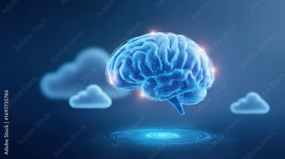 AI and cloud technology concept. AI processing large amounts of data. Technology for national development and infrastructure.