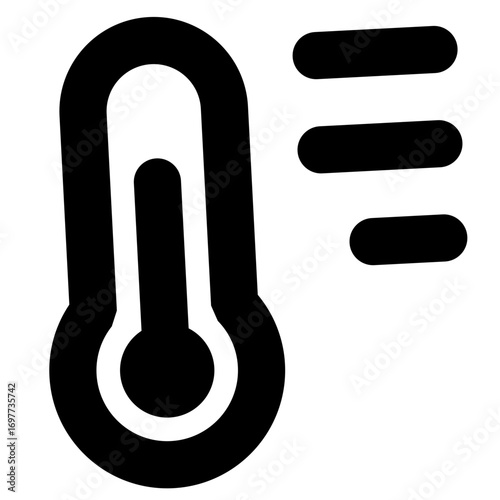 Dazzle line icon thermometer 