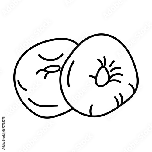 Two Delightfully Delicious Doughnuts Illustrated in Simple Line Art Style and Design