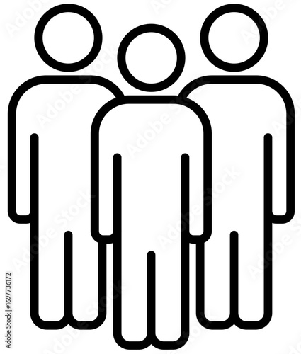 人やチームのシルエットのアイコンピクトグラム　人物　組織　ビジネス3人