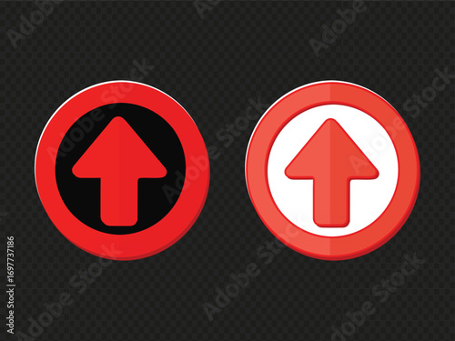 Red upload web button symbol
