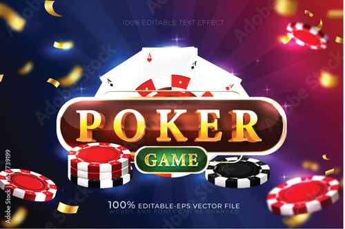 online poker casino illustration editable text