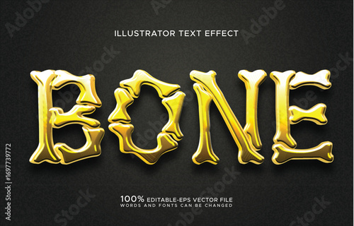 golden bone dramatic editable text effect 