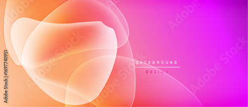 Abstract fluid shapes blend orange, pink hues. Gradient background suggests modern design, soft lighting, dynamic composition.