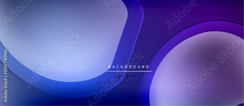 Abstract background features flowing curves, blue purple hues. Modern design with smooth gradients, elegant composition.