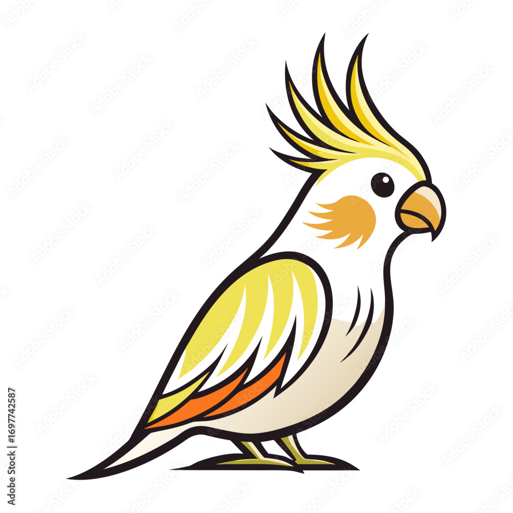 Fototapeta premium yellow bird on a white background