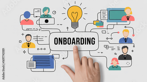Onboarding process guide for new employees and team members with checklist and training program plan
