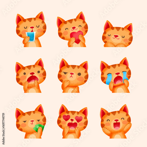 Hand drawn emotes elements collection