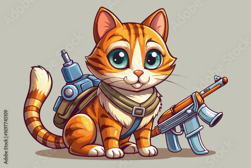 A small and kind cat is sitting on the colt; But not to play, but to keep you.
In his bag, he has bandages, pills and small tools that will help you in difficult moments.
He is always on the move, sil