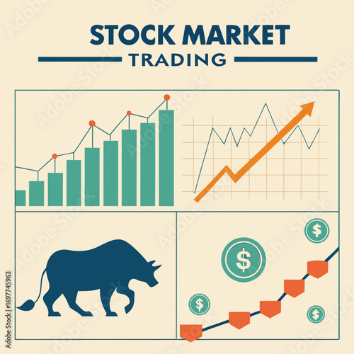 “Stock market trading infographic vector”