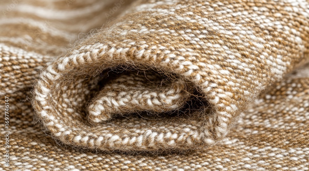 Fototapeta premium Rolled up beige and cream fabric