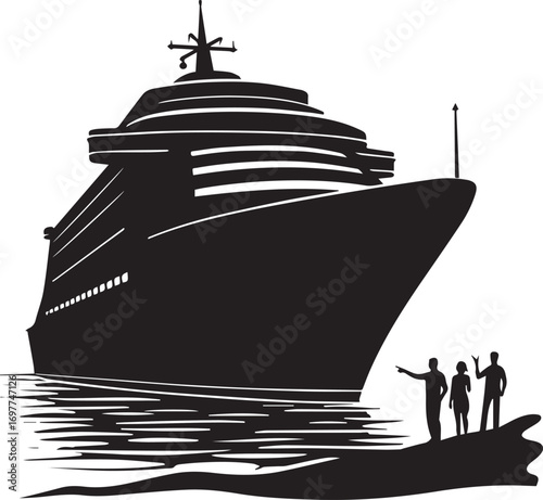 silhouette of a man with a boat
