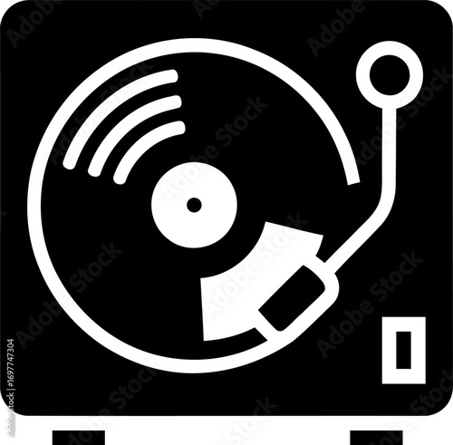 Vintage record player icon