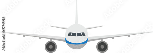 Simple Flat Illustration of Modern Airplane Aircraft Transportation Vehicle