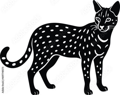White leopard silhouette on transparent background