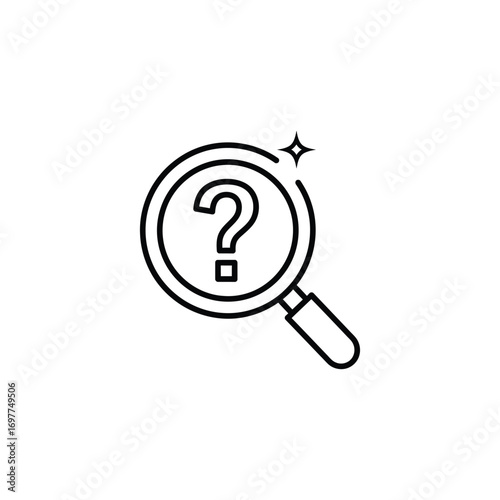 Find Answers Search Magnifying Glass Question Mark Icon