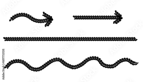 Black line and arrow with abstract shape art