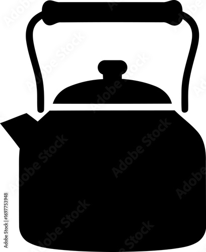 Simple kettle icon for tea and coffee making