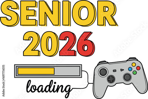 Excited senior student playing video games, anticipating graduation in 2026