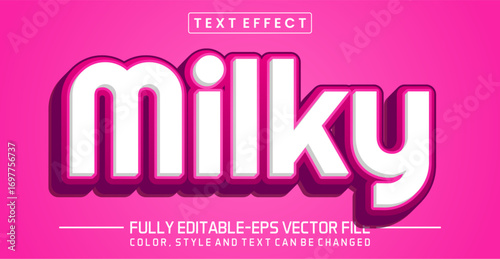 Milky font Text effect editable