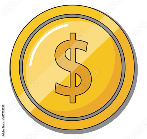 A golden coin with a dollar symbol represents financial wealth wealth creation money saving investment opportunity payment earnings economy
