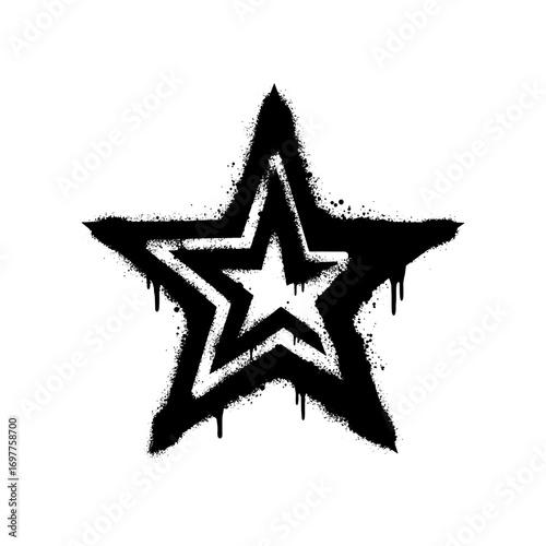 Spray Star Graffiti Spray isolated on white background.