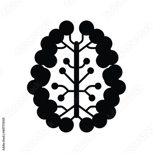 Abstract neural network brain symbol represents artificial intelligence ethics and cognition