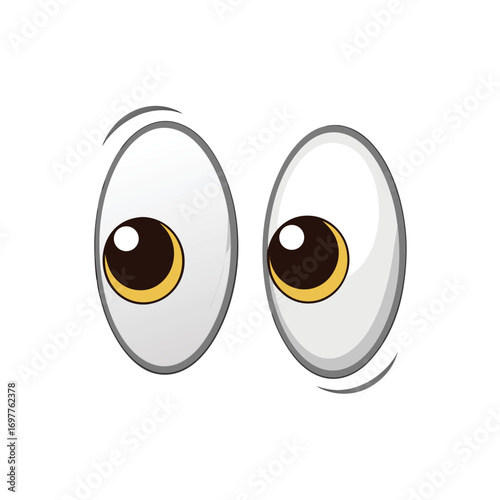 Eyes emoji illustration. Eyeballs llustration. Social media reaction, emoji, emoticon. Funny cartoon isolated on white background. 
