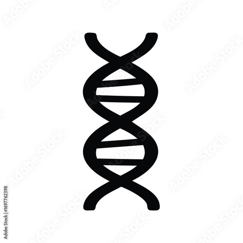 Iconic dna double helix symbol representing genomics and genetic science discovery
