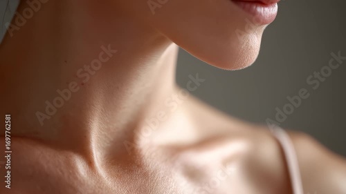 Wallpaper Mural Close-up of a woman's neck skin showcasing health and delicacy Torontodigital.ca