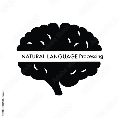 Abstract brain silhouette representing natural language processing technology and artificial intelligence concepts