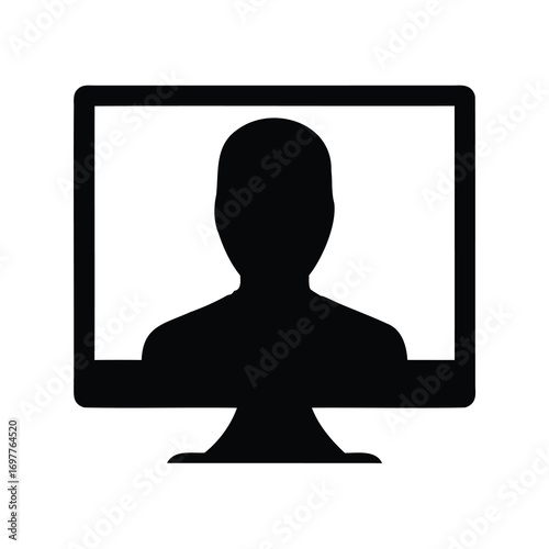 Digital healthcare consultation screen silhouette of person online video call medical support