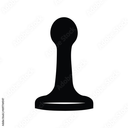 Simple black silhouette of a game pawn or token icon for board games