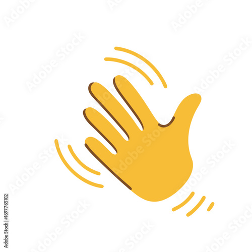 Waving hand vector flat icon. Isolated hello, hi, bye hand gesture emoji illustration .
