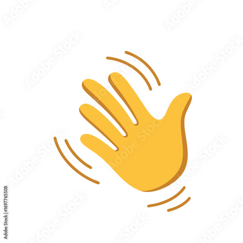 Waving hand vector flat icon. Isolated hello, hi, bye hand gesture emoji illustration .
