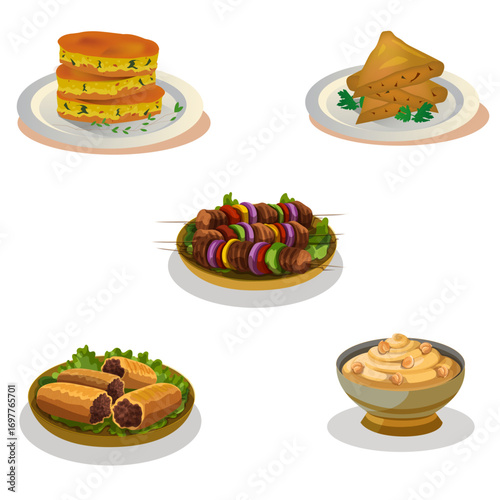 Colorful platter of snacks and appetizers, perfect for celebration and feast designs