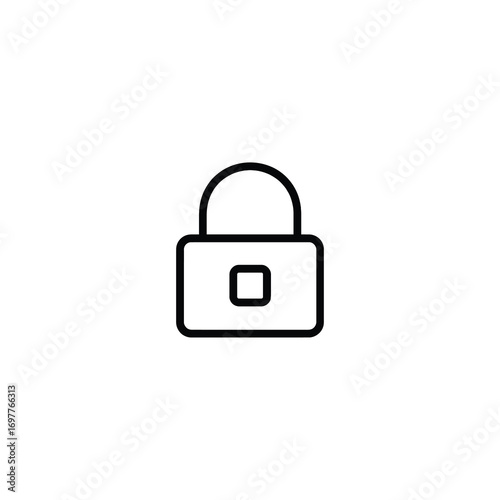 Simple Black Monoline Padlock Icon