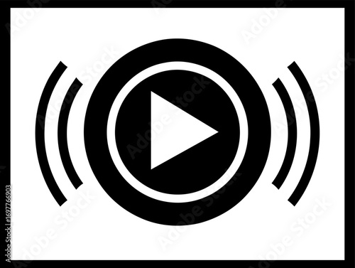 Play button symbol for video and sound playback