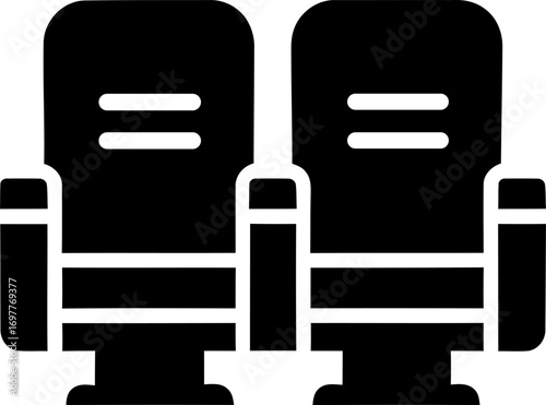 Two empty cinema seats icon