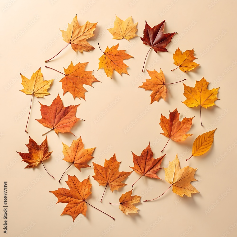 Obraz premium Minimal Autumn Leaves Flatlay