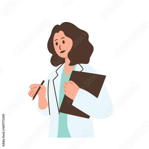 Illustration of an Veterinary Doctor and Nurse Explaining