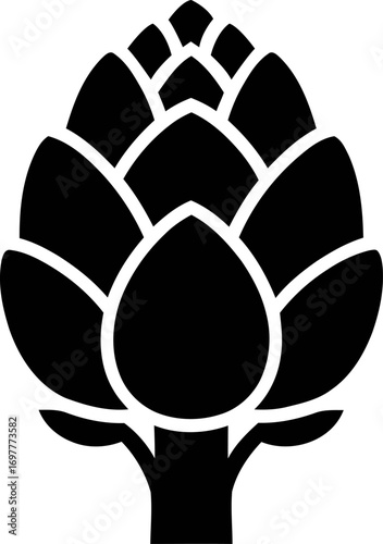 Simple artichoke plant icon simple vegetable graphic
