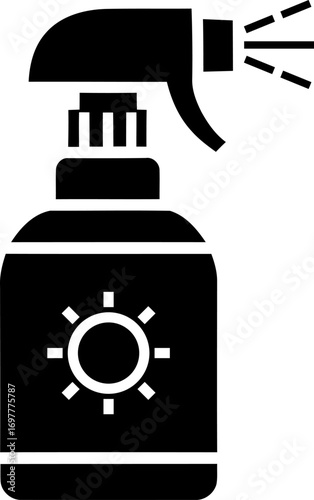 Sunscreen spray bottle icon for protection and summer fun