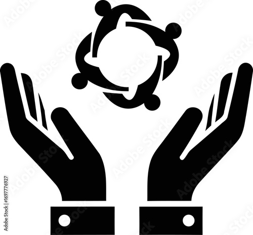 Hands holding group people unity symbol support