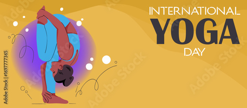 A poster or banner for National Yoga Day. Vector illustration. Color illustration.
